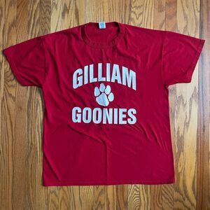 Russell Athletic Nublend  Gilliam Goonies Red T-Shirt Sz Large Y2K Double Sided